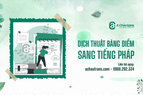 Mẫu dịch thuật bảng điểm sang tiếng Pháp