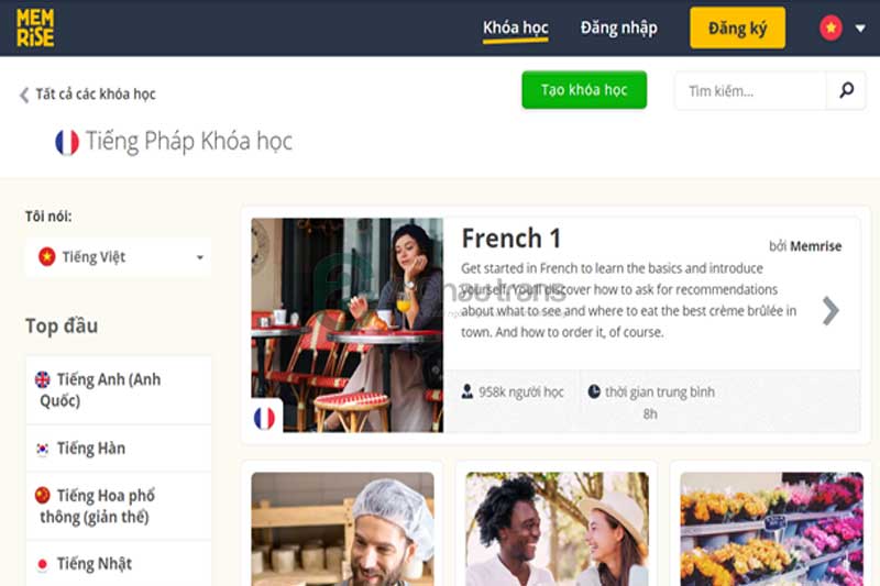 Memrise: Học tiếng Pháp online