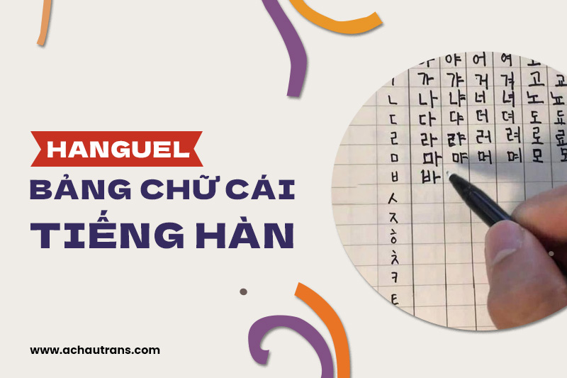 Bảng Chữ Cái Tiếng Hàn