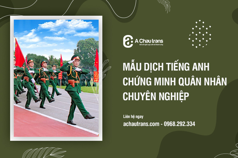 Mẫu dịch chứng minh quân nhân chuyên nghiệp, tải miễn phí