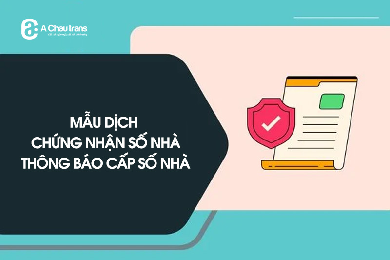 Mẫu dịch Chứng nhận số nhà và Thông báo Cấp số nhà