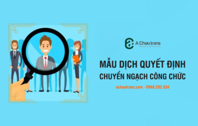 Mẫu dịch Quyết định Chuyển ngạch Công chức sang tiếng Anh