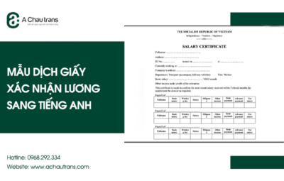 Mẫu dịch giấy xác nhận lương sang tiếng Anh