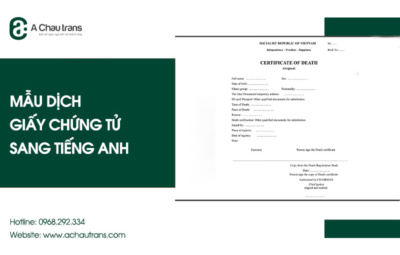 Mẫu dịch giấy chứng tử sang tiếng Anh, tải miễn phí