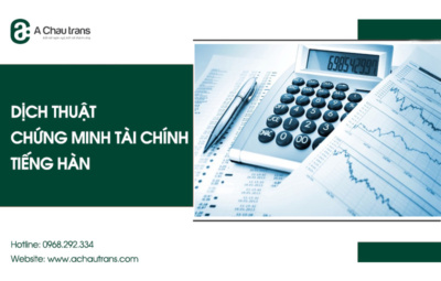 Dịch thuật chứng minh tài chính tiếng Hàn