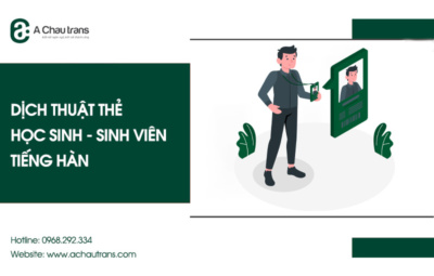 Dịch thuật thẻ học sinh - sinh viên tiếng Hàn