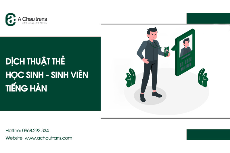 Dịch thuật thẻ học sinh - sinh viên tiếng Hàn